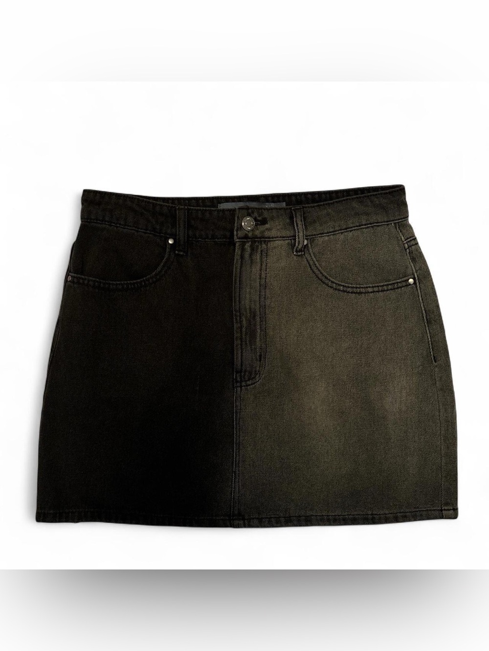 Black and Grey Two Tone Mini Skirt